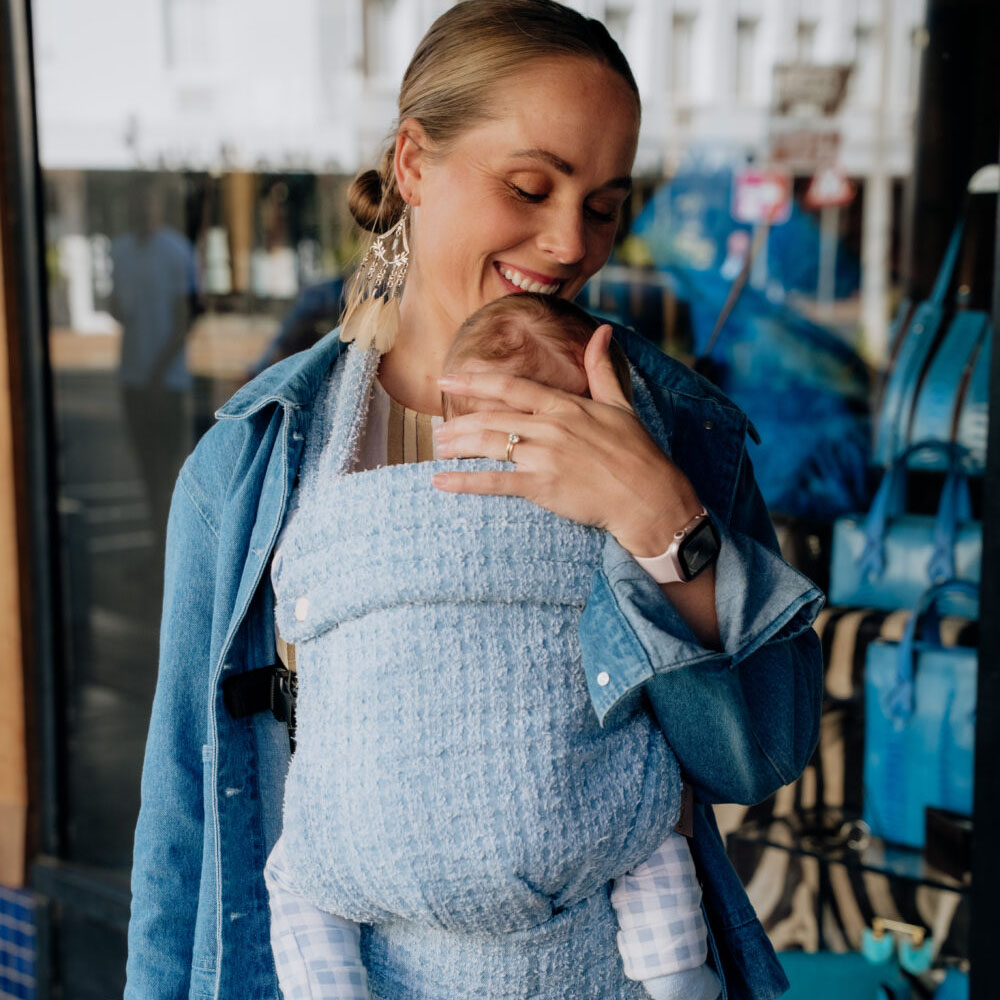 PouchCo Ergonomic Premium Baby Carrier - Sky Blue