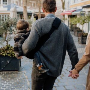 PouchCo Adventurer Ergonomic Toddler Sling Carrier - Black Corduroy