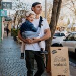 PouchCo Adventurer Ergonomic Toddler Sling Carrier - Denim