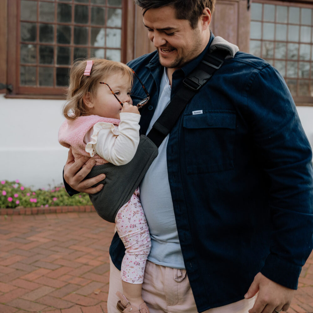 PouchCo Adventurer Ergonomic Toddler Sling Carrier - Stone Corduroy