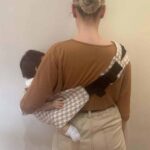 PouchCo Adventurer Ergonomic Toddler Sling Carrier - Light Brown Plaid