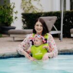 PouchCo Aqua Neoprene Waterproof Baby Carrier - Lime Green
