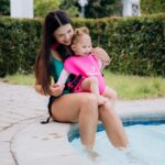 PouchCo Aqua Neoprene Waterproof Baby Carrier - Rose Pink