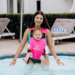 PouchCo Aqua Neoprene Waterproof Baby Carrier - Rose Pink