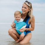 PouchCo Aqua Neoprene Waterproof Baby Carrier - Sky Blue