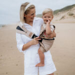 PouchCo Totterrain Ergonomic Toddler Swing Carrier - Khaki Beige - Image 2