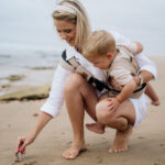 PouchCo Totterrain Ergonomic Toddler Swing Carrier - Khaki Beige - Image 15