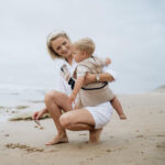 PouchCo Totterrain Ergonomic Toddler Swing Carrier - Khaki Beige - Image 3