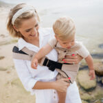 PouchCo Totterrain Ergonomic Toddler Swing Carrier - Khaki Beige - Image 5