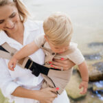 PouchCo Totterrain Ergonomic Toddler Swing Carrier - Khaki Beige - Image 6