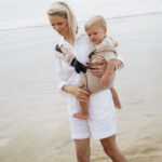 PouchCo Totterrain Ergonomic Toddler Swing Carrier - Khaki Beige - Image 7