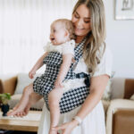 PouchCo Comfort Baby Carrier in Black & Grey Houndstooth