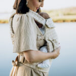 PouchCo Comfort Baby Carrier - Beige & White Houndstooth - Image 13