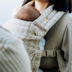 PouchCo Comfort Baby Carrier - Beige & White Houndstooth - Image 7
