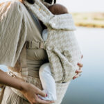 PouchCo Comfort Baby Carrier - Beige & White Houndstooth - Image 10
