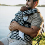 PouchCo Comfort Baby Carrier - Black & Grey Houndstooth - Image 7