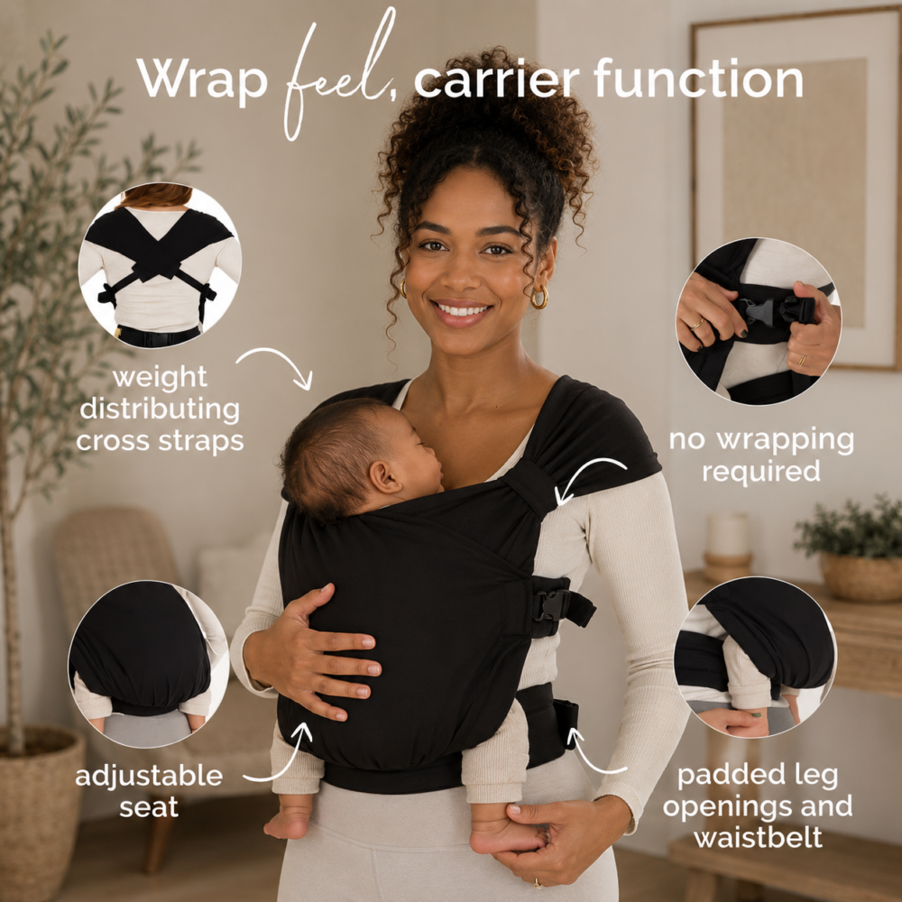 Cuddle Newborn Waistband Wrap Carrier - Black (Pre-Orders Open: Est. Arrival 20 August 2026) - Image 2
