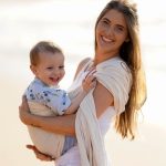 Pure Linen Ring Sling - Oatmeal with Brown Rings - Image 8