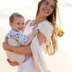 Pure Linen Ring Sling - Oatmeal with Brown Rings - Image 7