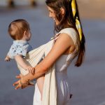 Pure Linen Ring Sling - Oatmeal with Brown Rings - Image 6