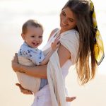Pure Linen Ring Sling - Oatmeal with Brown Rings - Image 4