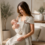 Pure Linen Ring Sling - Oatmeal with Brown Rings