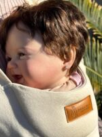 Pouchco Bond Newborn to Toddler Baby Wrap Carrier - Beige - Image 2