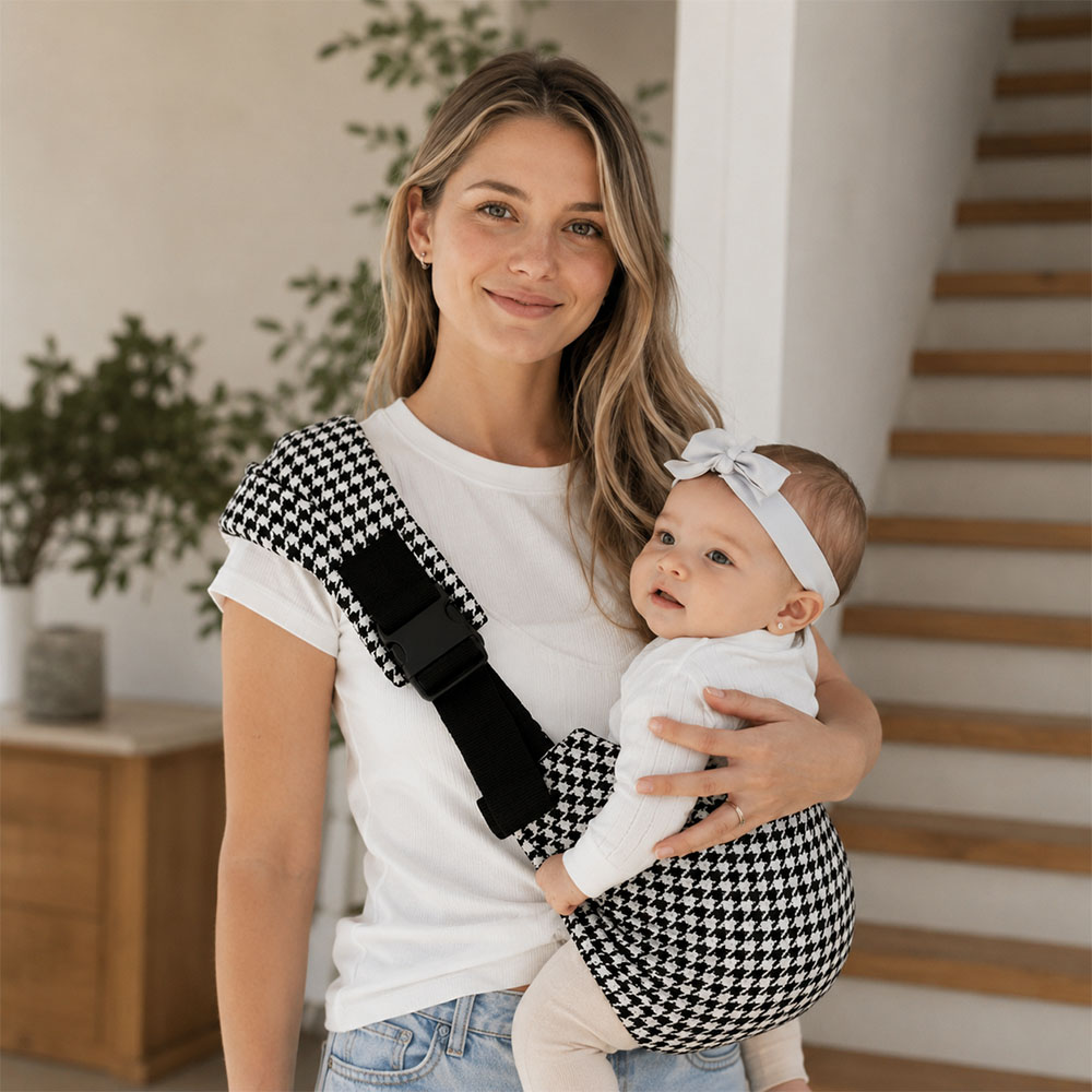 PouchCo Adventurer Toddler Sling Carrier - Black & White