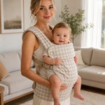 SnugGo Baby Carrier - Beige Houndstooth (Stock Arriving 30 July 2026) - Image 3
