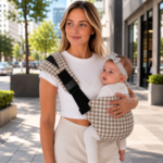 PouchCo Adventurer Toddler Sling Carrier - Beige & White