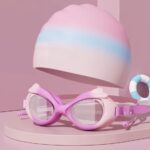 Swimming Goggles For Kids Swimming Cap Swimming Set With Ear Plugs - Pink