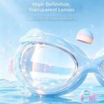 UV Shield Anti-Fog Goggles & Earplugs & Silicone Swim Cap - Pink - Image 5