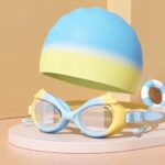Kids Swim Set with Swim Cap with Goggles & Earplugs - Yellow & Blue
