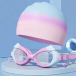 Kids Swim Set with Swim Cap with Goggles & Earplugs - Pink & Blue